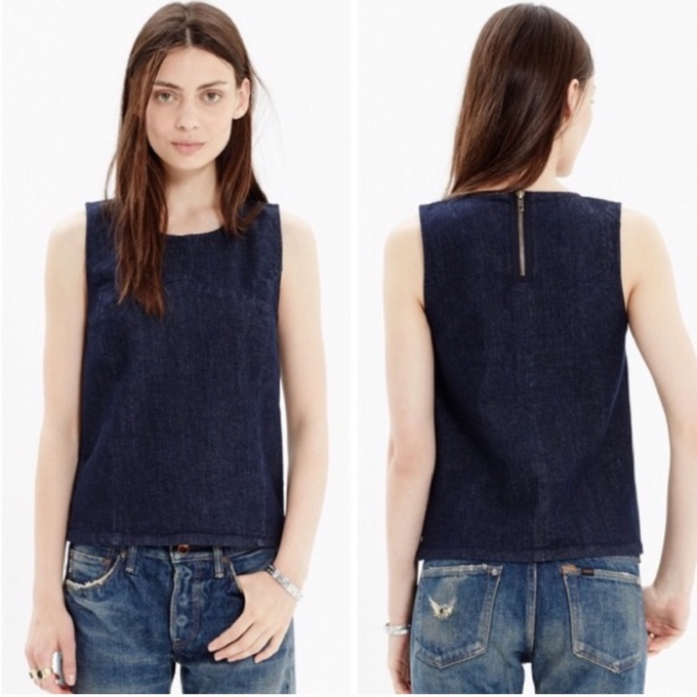 Madewell denim zipper tank
